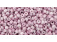 TOHO Glass Seed Bead, Size 11, 2.1mm, Marbled Opaque White/Pink (Tube)