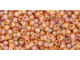 TOHO Glass Seed Bead, Size 11, 2.1mm, Transparent-Rainbow Frosted Dk Topaz (Tube)