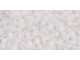 TOHO Glass Seed Bead, Size 11, 2.1mm, Transparent-Rainbow Frosted Crystal (Tube)