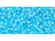 TOHO Glass Seed Bead, Size 11, 2.1mm, Transparent-Rainbow Aquamarine (Tube)