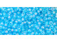 TOHO Glass Seed Bead, Size 11, 2.1mm, Transparent-Rainbow Aquamarine (Tube)