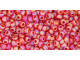 TOHO Glass Seed Bead, Size 11, 2.1mm, Transparent-Rainbow Frosted Ruby (Tube)
