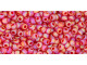 TOHO Glass Seed Bead, Size 11, 2.1mm, Transparent-Rainbow Frosted Ruby (Tube)