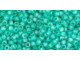 TOHO Glass Seed Bead, Size 11, 2.1mm, Transparent-Rainbow Frosted Dk Peridot (Tube)
