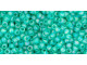 TOHO Glass Seed Bead, Size 11, 2.1mm, Transparent-Rainbow Frosted Dk Peridot (Tube)