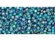 TOHO Glass Seed Bead, Size 11, 2.1mm, Transparent-Rainbow Teal (Tube)