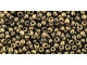 TOHO Glass Seed Bead, Size 11, 2.1mm, Gilded Marble Black (Tube)