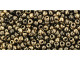 TOHO Glass Seed Bead, Size 11, 2.1mm, Gilded Marble Black (Tube)