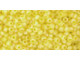 TOHO Glass Seed Bead, Size 11, 2.1mm, Transparent-Rainbow Frosted Lemon (Tube)