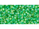 TOHO Glass Seed Bead, Size 11, 2.1mm, Transparent-Rainbow Frosted Peridot (Tube)