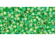 TOHO Glass Seed Bead, Size 11, 2.1mm, Transparent-Rainbow Frosted Peridot (Tube)