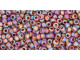 The uniform size and shape of Toho seed beads make them an excellent choice for beadwork and consistently-sized spacers.Toho seed beads are usually colorfast; however, galvanized and silver-lined  beads may fade over time. Protect them from bleach, excessive friction and direct sunlight to keep them looking like new. Seed Bead Facts What are seed beads? Popular, tiny glass beads commonly used for weaving and embellishment.How are they made? Glass is pulled or drawn using a hollow tube, and then   the glass is cut in small pieces. They are sometimes reheated to round   the ends.What's that funny little zero? That zero refers to   the number of aughts, which is a unit used to indicate the size of   small beads. The scale is inverted, so larger numbers of aughts   correspond to smaller beads (i.e. the bigger the number, the smaller   the bead). Size 11 would be 00000000000, but since that takes up too much   room, it is abbreviated to 110.  See Related Products links (below) for similar items and additional jewelry-making supplies that are often used with this item. 