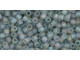 TOHO Glass Seed Bead, Size 11, 2.1mm, Transparent-Rainbow Frosted Black Diamond (Tube)