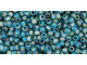 TOHO Glass Seed Bead, Size 11, 2.1mm, Transparent-Rainbow Frosted Teal (Tube)