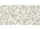 TOHO Glass Seed Bead, Size 11, 2.1mm, Silver-Lined Milky White (Tube)