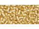 TOHO Glass Seed Bead, Size 11, 2.1mm, Silver-Lined Frosted Lt Topaz (Tube)