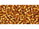 TOHO Glass Seed Bead, Size 11, 2.1mm, Silver-Lined Frosted Dk Topaz (Tube)