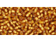 TOHO Glass Seed Bead, Size 11, 2.1mm, Silver-Lined Frosted Dk Topaz (Tube)