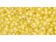 TOHO Glass Seed Bead, Size 11, 2.1mm, Inside-Color Crystal/Yellow-Lined (Tube)