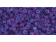 TOHO Glass Seed Bead, Size 11, 2.1mm, Inside-Color Frosted Aqua/Purple-Lined (Tube)