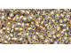 TOHO Glass Seed Bead, Size 11, 2.1mm, Inside-Color Crystal/Gold-Lined (Tube)
