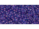 TOHO Glass Seed Bead, Size 11, 2.1mm, Inside-Color Aqua/Purple-Lined (Tube)