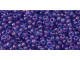 TOHO Glass Seed Bead, Size 11, 2.1mm, Inside-Color Aqua/Purple-Lined (Tube)