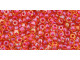 The uniform size and shape of Toho seed beads make them an excellent choice for beadwork and consistently-sized spacers.Toho seed beads are usually colorfast; however, galvanized and silver-lined  beads may fade over time. Protect them from bleach, excessive friction and direct sunlight to keep them looking like new. Seed Bead Facts What are seed beads? Popular, tiny glass beads commonly used for weaving and embellishment.How are they made? Glass is pulled or drawn using a hollow tube, and then   the glass is cut in small pieces. They are sometimes reheated to round   the ends.What's that funny little zero? That zero refers to   the number of aughts, which is a unit used to indicate the size of   small beads. The scale is inverted, so larger numbers of aughts   correspond to smaller beads (i.e. the bigger the number, the smaller   the bead). Size 11 would be 00000000000, but since that takes up too much   room, it is abbreviated to 110.  See Related Products links (below) for similar items and additional jewelry-making supplies that are often used with this item. 