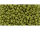 TOHO Glass Seed Bead, Size 11, 2.1mm, Semi Glazed - Olive (Tube)