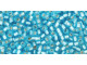 TOHO Glass Seed Bead, Size 11, 2.1mm, Silver-Lined Frosted Aquamarine (Tube)