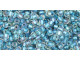 TOHO Glass Seed Bead, Size 11, 2.1mm, Inside-Color Rainbow Crystal/Lt Capri-Lined (Tube)