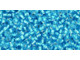 TOHO Glass Seed Bead, Size 11, 2.1mm, Silver-Lined Dk Aqua (Tube)