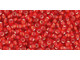 TOHO Glass Seed Bead, Size 11, 2.1mm, Silver-Lined Siam Ruby (Tube)