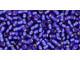TOHO Glass Seed Bead, Size 11, 2.1mm, Silver-Lined Frosted Dk Sapphire (Tube)