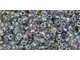 TOHO Glass Seed Bead, Size 11, 2.1mm, Inside-Color Gold-Luster Crystal/Opaque Gray-Lined (Tube)
