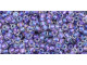 TOHO Glass Seed Bead, Size 11, 2.1mm, Inside-Color Rainbow Crystal/Metallic Purple-Lined (Tube)