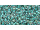 TOHO Glass Seed Bead, Size 11, 2.1mm, Inside-Color Rainbow Crystal/Teal-Lined (Tube)