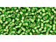 TOHO Glass Seed Bead, Size 11, 2.1mm, Silver-Lined Frosted Peridot (Tube)