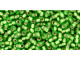 TOHO Glass Seed Bead, Size 11, 2.1mm, Silver-Lined Frosted Peridot (Tube)