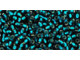 TOHO Glass Seed Bead, Size 11, 2.1mm, Silver-Lined Teal (Tube)