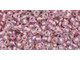 TOHO Glass Seed Bead, Size 11, 2.1mm, Inside-Color Crystal/Rose Gold-Lined (Tube)
