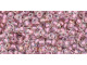 TOHO Glass Seed Bead, Size 11, 2.1mm, Inside-Color Crystal/Rose Gold-Lined (Tube)