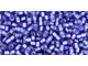 TOHO Glass Seed Bead, Size 11, 2.1mm, Silver-Lined Frosted Sapphire (Tube)