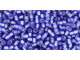 TOHO Glass Seed Bead, Size 11, 2.1mm, Silver-Lined Frosted Sapphire (Tube)