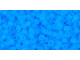 TOHO Glass Seed Bead, Size 11, 2.1mm, Transparent-Frosted Med Aquamarine (Tube)