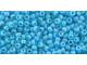 TOHO Glass Seed Bead, Size 11, 2.1mm, Opaque-Rainbow Blue Turquoise (Tube)