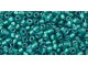 TOHO Glass Seed Bead, Size 11, 2.1mm, Inside-Color Lt Sapphire/Metallic Teal-Lined (Tube)