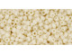 The uniform size and shape of Toho seed beads make them an excellent choice for beadwork and consistently-sized spacers.Toho seed beads are usually colorfast; however, galvanized and silver-lined  beads may fade over time. Protect them from bleach, excessive friction and direct sunlight to keep them looking like new. Seed Bead Facts What are seed beads? Popular, tiny glass beads commonly used for weaving and embellishment.How are they made? Glass is pulled or drawn using a hollow tube, and then   the glass is cut in small pieces. They are sometimes reheated to round   the ends.What's that funny little zero? That zero refers to   the number of aughts, which is a unit used to indicate the size of   small beads. The scale is inverted, so larger numbers of aughts   correspond to smaller beads (i.e. the bigger the number, the smaller   the bead). Size 11 would be 00000000000, but since that takes up too much   room, it is abbreviated to 110.  See Related Products links (below) for similar items and additional jewelry-making supplies that are often used with this item. 