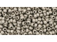 TOHO Glass Seed Bead, Size 11, 2.1mm, Metallic Frosted Antique Silver (Tube)