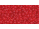 TOHO Glass Seed Bead, Size 11, 2.1mm, Transparent-Frosted Siam Ruby (Tube)